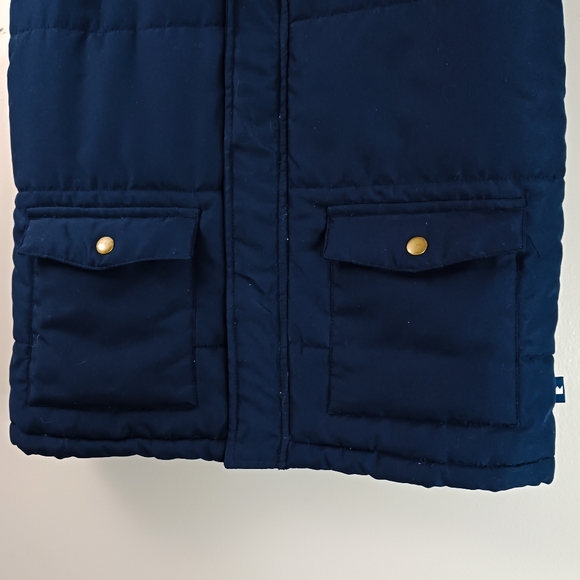 Crown & Ivy Kids Puffer Vest Size L Navy Blue Quilted Full Zip - Picture 3 of 7